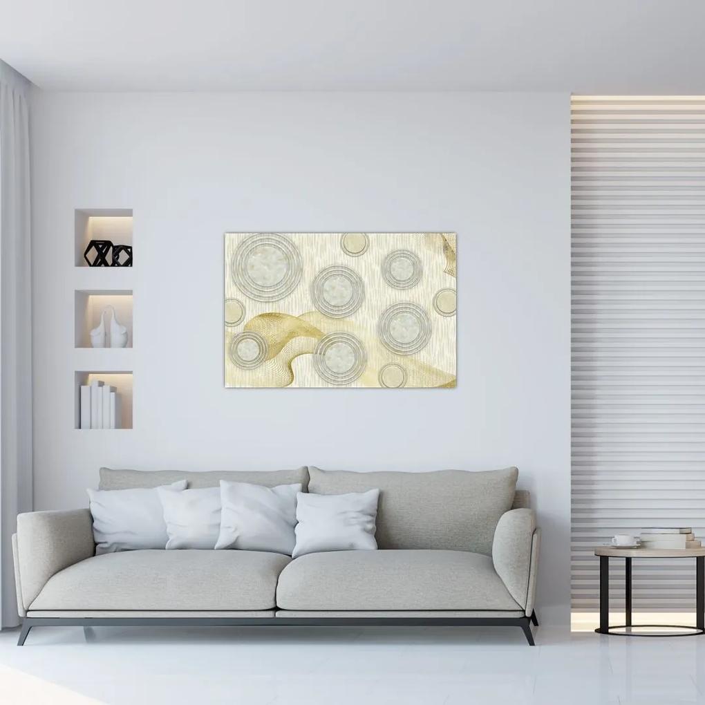 Obraz - Abstrakcia, mramorové kruhy (90x60 cm)