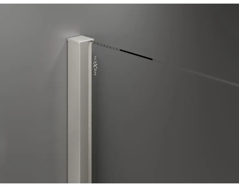 Mexen Velar, posuvné sprchové dvere do otvoru 160 cm, 8mm číre sklo, brúsená oceľ, 871-160-000-01-97