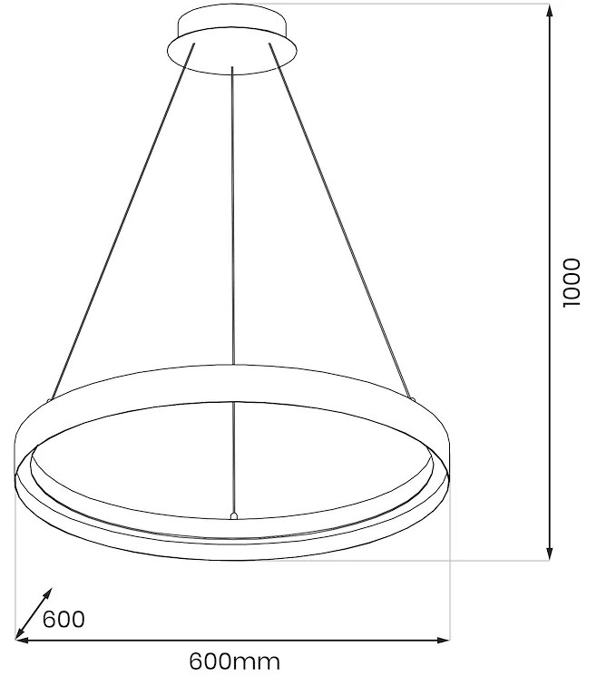 Závesné LED svietidlo Orbita, 1x LED 52w, 4000k, w/b
