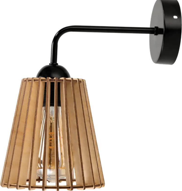 Nástenné LED svietidlo 1x E27 LOFT edison LED nad zrkadlo drevený kužeľ