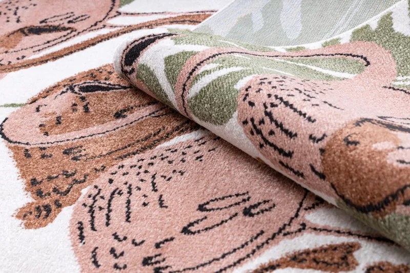 Dywany Łuszczów, Detský kusový koberec Fun Flami Flamingos cream, 180x270, viacfarebná, detská izba