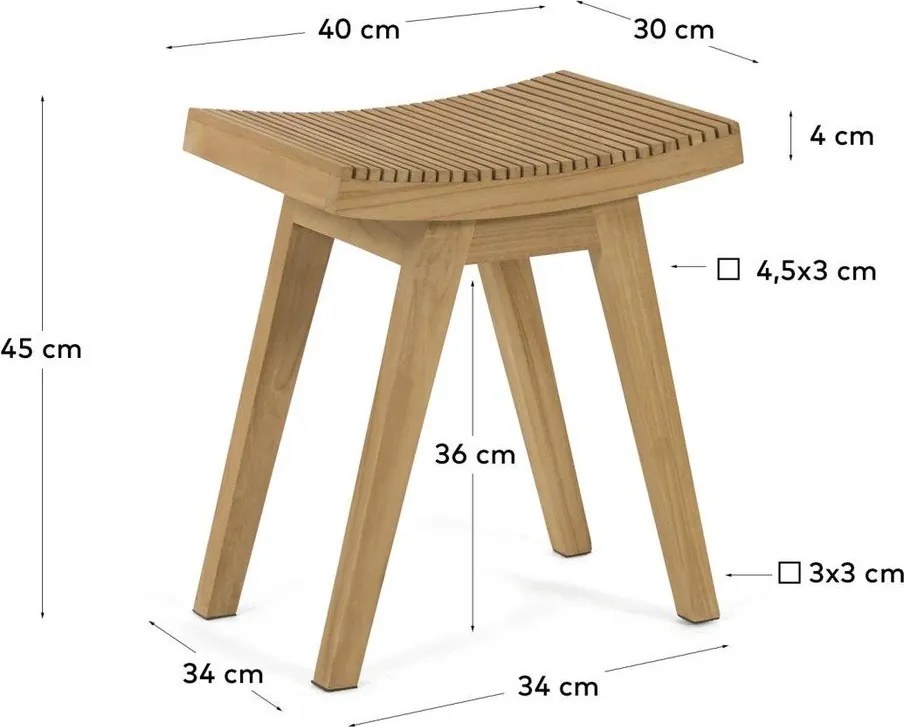 Stolička z teakového dreva v prírodnej farbe Vicentina – Kave Home