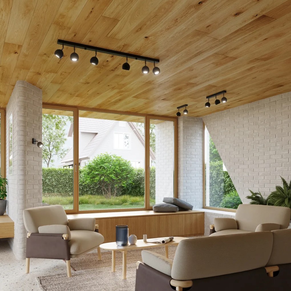 Bodové svietidlo Oculare, 1x čierne kovové tienidlo, (možnosť polohovania)