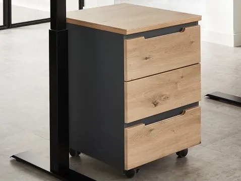 Úložný kontajner sozásuvkami Memphis, dub artisan/grafit%