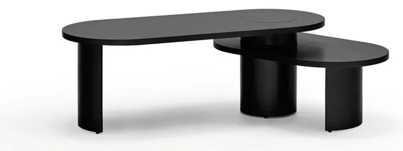 Čierny konferenčný stolík v dekore jaseňa 120x50 cm Nori - Teulat