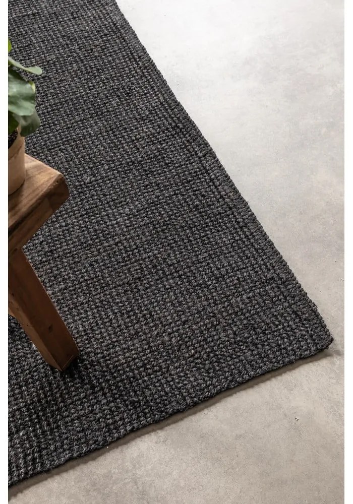Čierny jutový koberec 80x150 cm Bouclé – Hanse Home