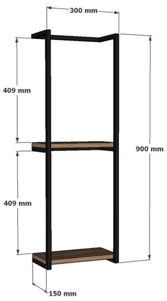 Nástenný regál Halo 30 × 90 × 15 cm