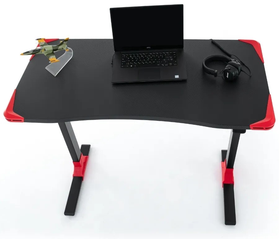 Výškovo nastaviteľný stôl OfficeTech Game, 120 x 60 cm, čierna