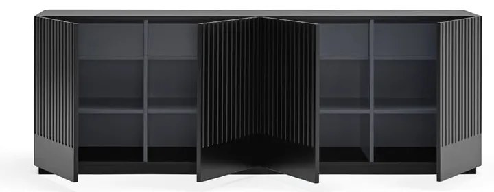 Čierny príborník Teulat Doric, šírka 200 cm