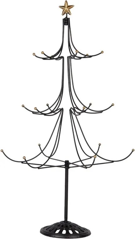 Čierna antik kovová dekorácia stromček Christmas Tree - Ø 41*71 cm