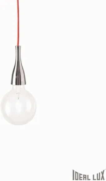 Ideal Lux 009384 Závesné svietidlo MINIMAL SP1 CROMO s červeným káblom