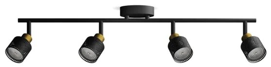 Philips - Bodové svietidlo NIALL 4xGU10/5W/230V čierna/mosadz