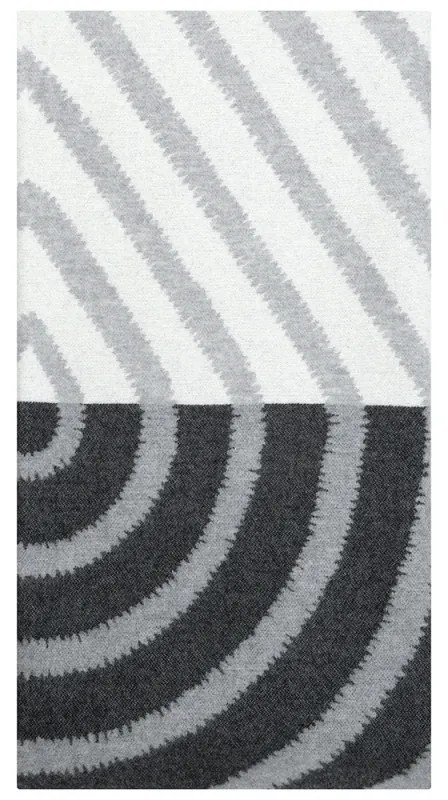 Merino deka Metsälampi 130x200, bielo-sivo-čierna