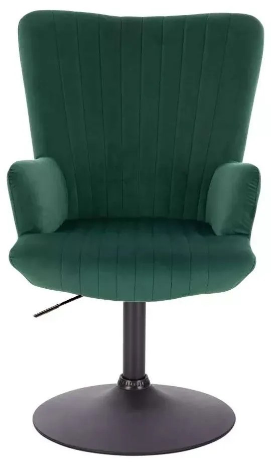 LuxuryForm DESIGN Kreslo AMADEO VELUR na čiernom tanieri - zelené
