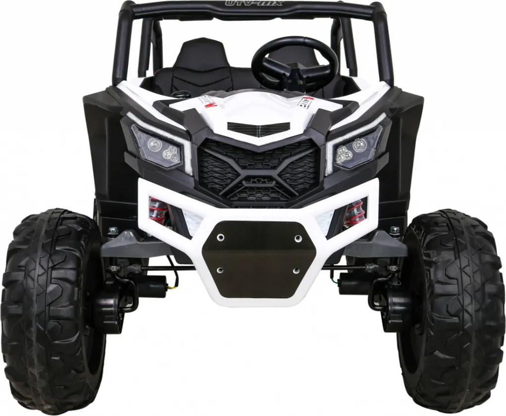 Ramiz Elektrická bugina UTV-MX pre deti biela + pohon 4x4 + diaľkové ovládanie + LED a audio + úložný priestor + EVA + pomalý štart
