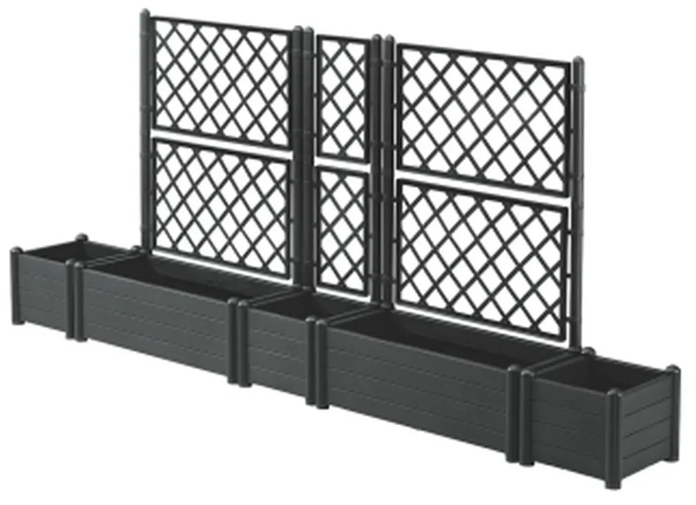 STEFANPLAST Truhlík 80 l s trelážou/mriežkou, antracit