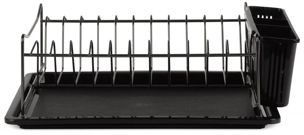 Wellhox Priestranný čierny stojan na riad s odkvapkávacou miskou.