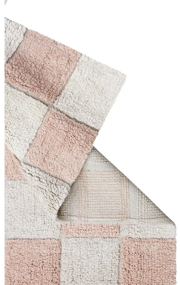 Svetloružovo-krémový prateľný ručne tkaný bavlnený koberec 120x160 cm Kitchen Tiles Rose – Lorena Canals