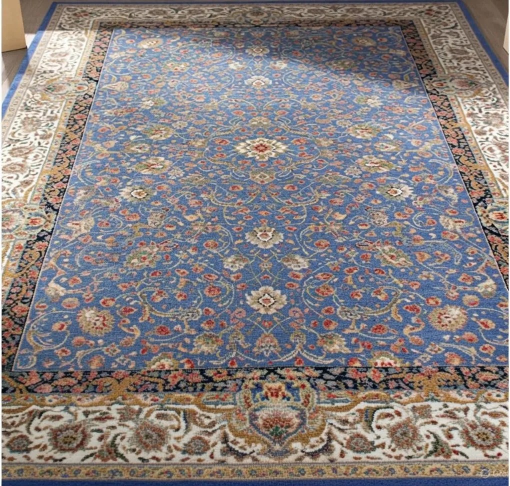 Koberec Sultan 1200 Ocean Blue – modrý orientálny vzor 100% viskóza Rozmer: 250x350 cm