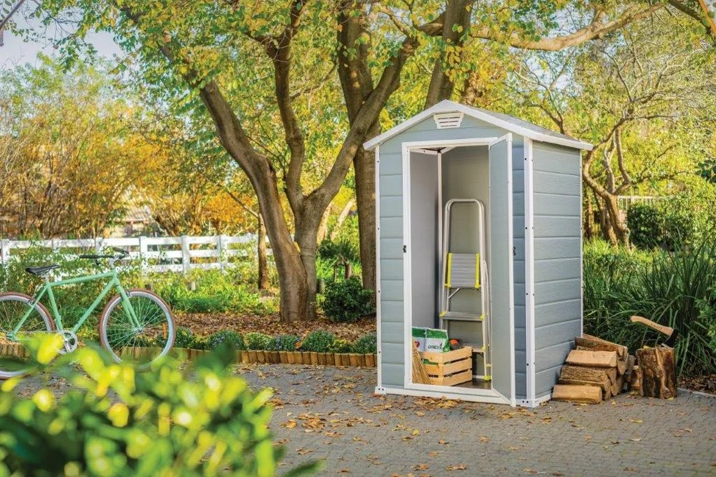 Záhradný domček Keter MANOR 4 x 3 šedý, s podlahou