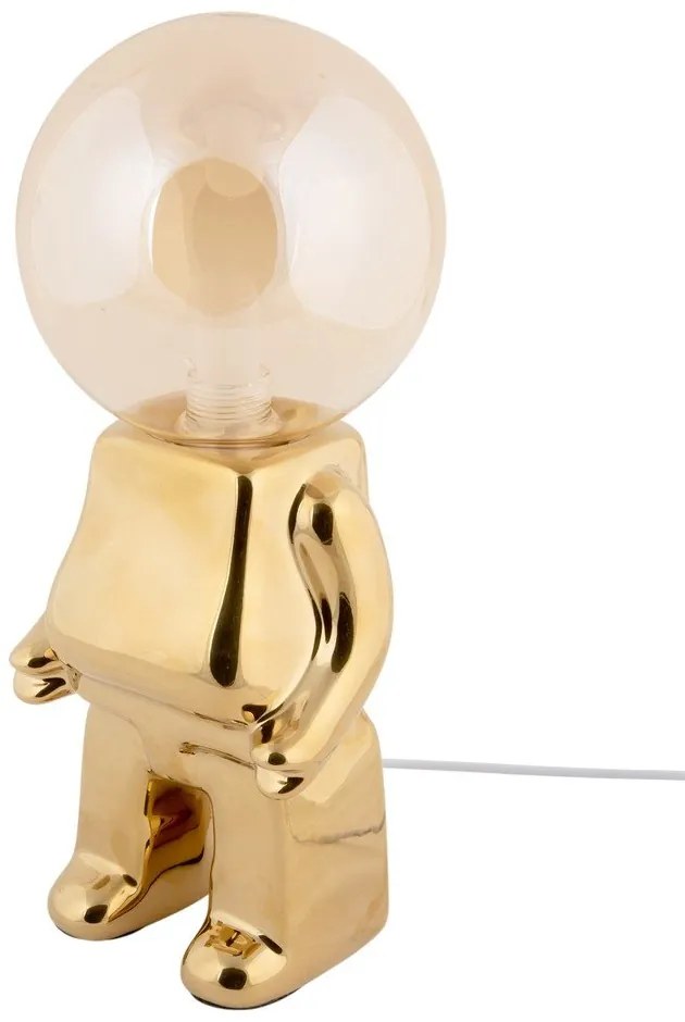 LED stmievateľná stolová lampa v zlatej farbe so skleneným tienidlom (výška 27 cm) Ross – Leitmotiv