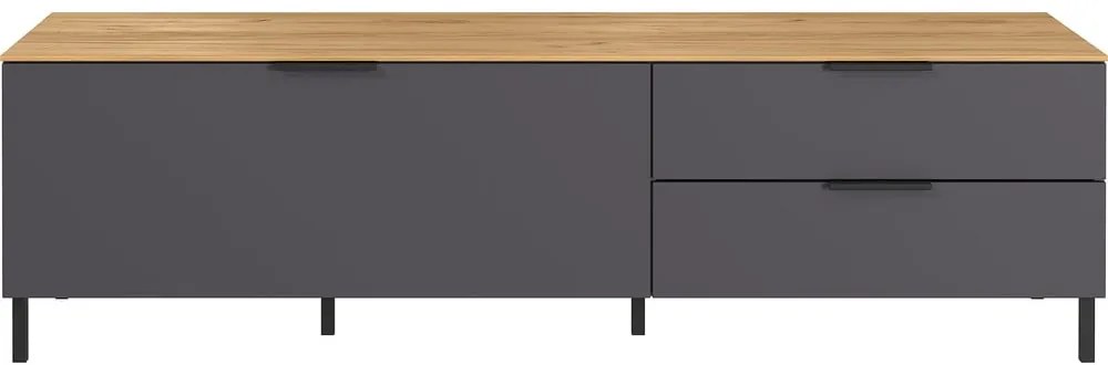 Sivý TV stolík v dekore duba 164x47 cm California - Germania