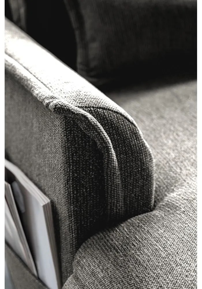 Tmavosivá rozkladacia rohová pohovka (pravý roh/do tvaru "U") Charming Charlie – Miuform