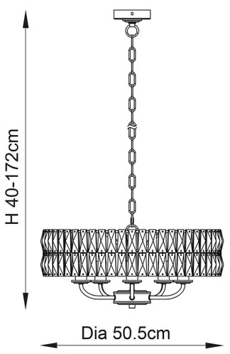 Endon 104467 - Luster na reťazi CLIFTON 5xE14/6W/230V lesklý chróm/číra