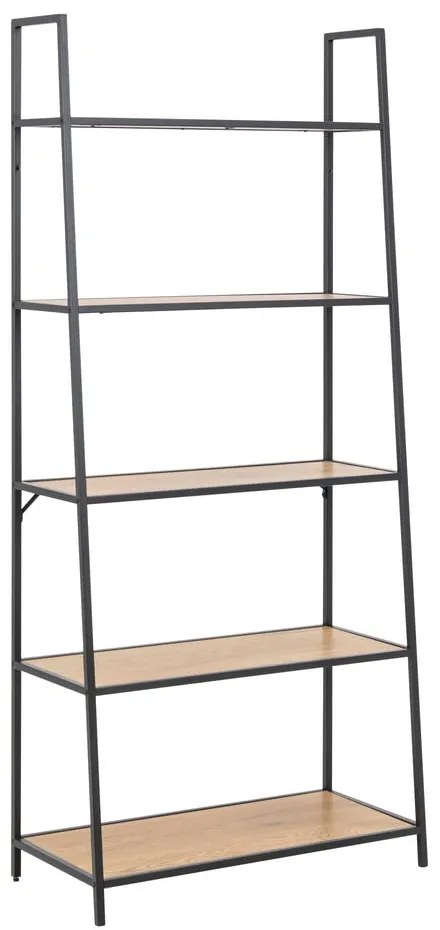 Regál v dekore duba v čierno-prírodnej farbe 77x175 cm Seaford – Actona
