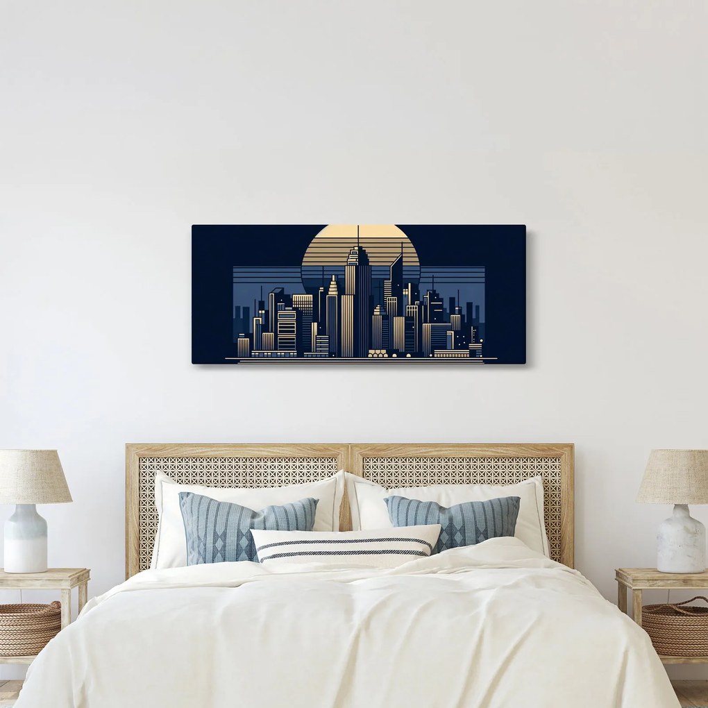 Obraz – Geometrické mesto (120x50 cm)