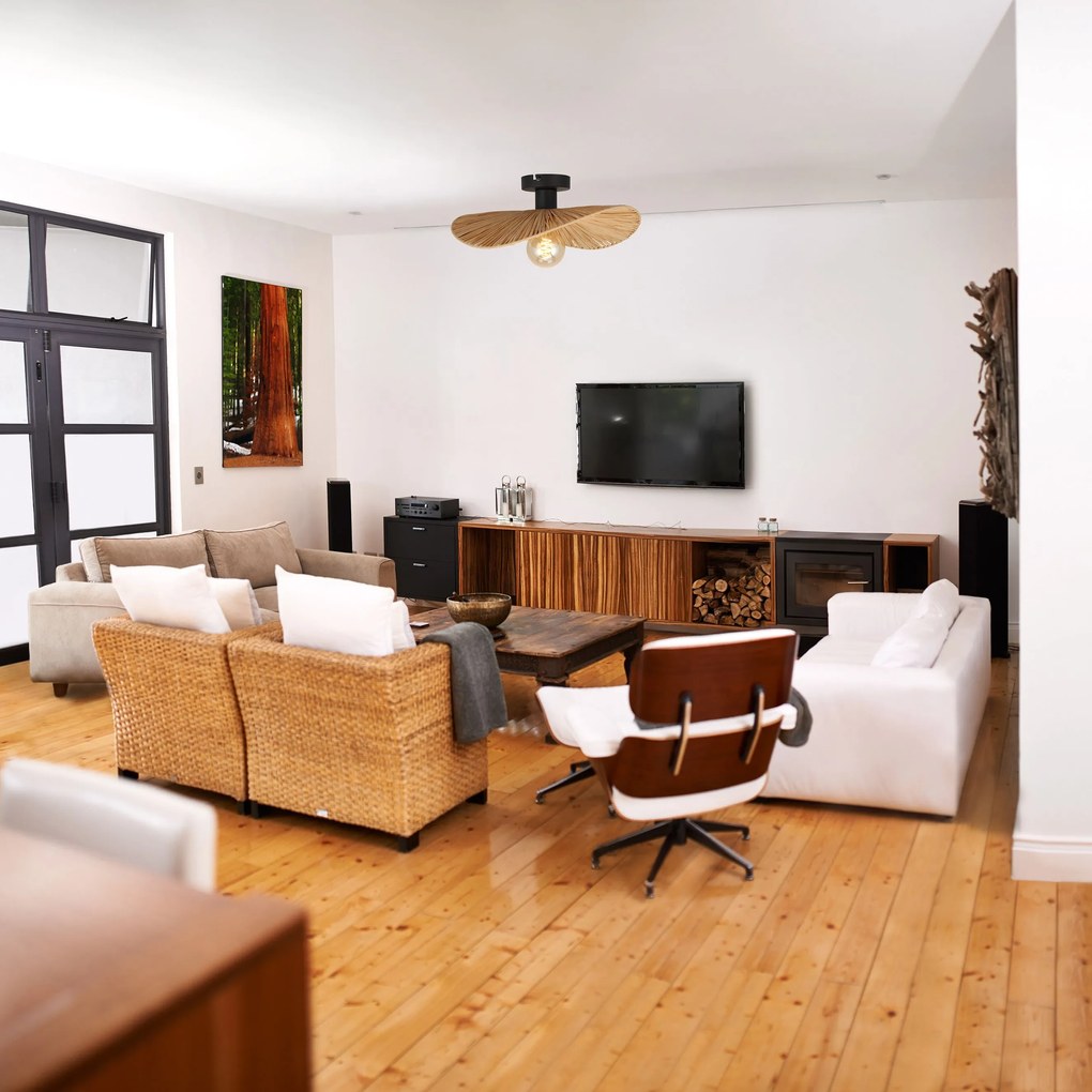 Toolight Toolight, stropné svietidlo 1xE27, APP1827-1CP, čierna-hnedá, OSW-09318