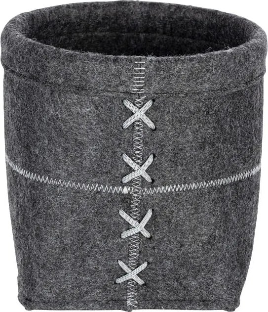 Tmavosivý plstený košík Wenko Mara, šírka 20 cm