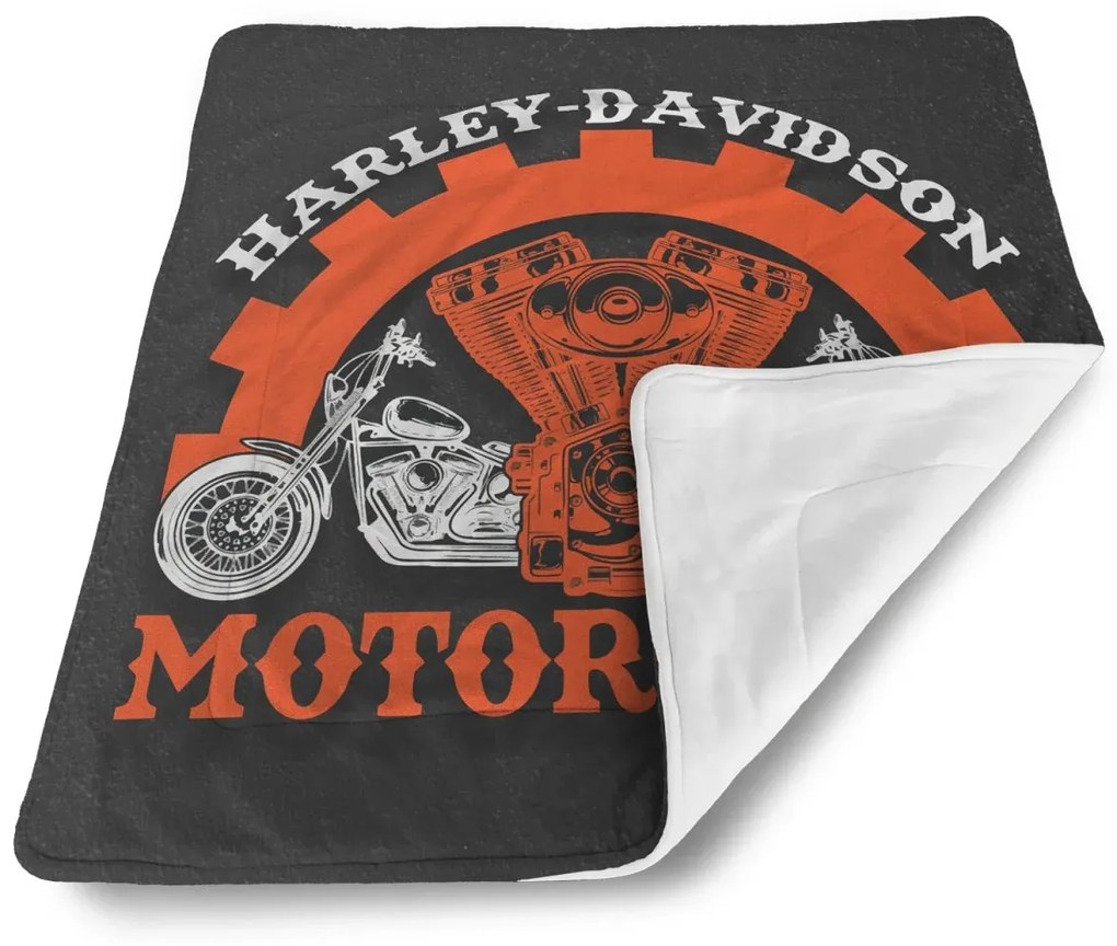 Sablio Deka pre bábätko Harley-Davidson motor Čierne pozadie - 80x100 cm