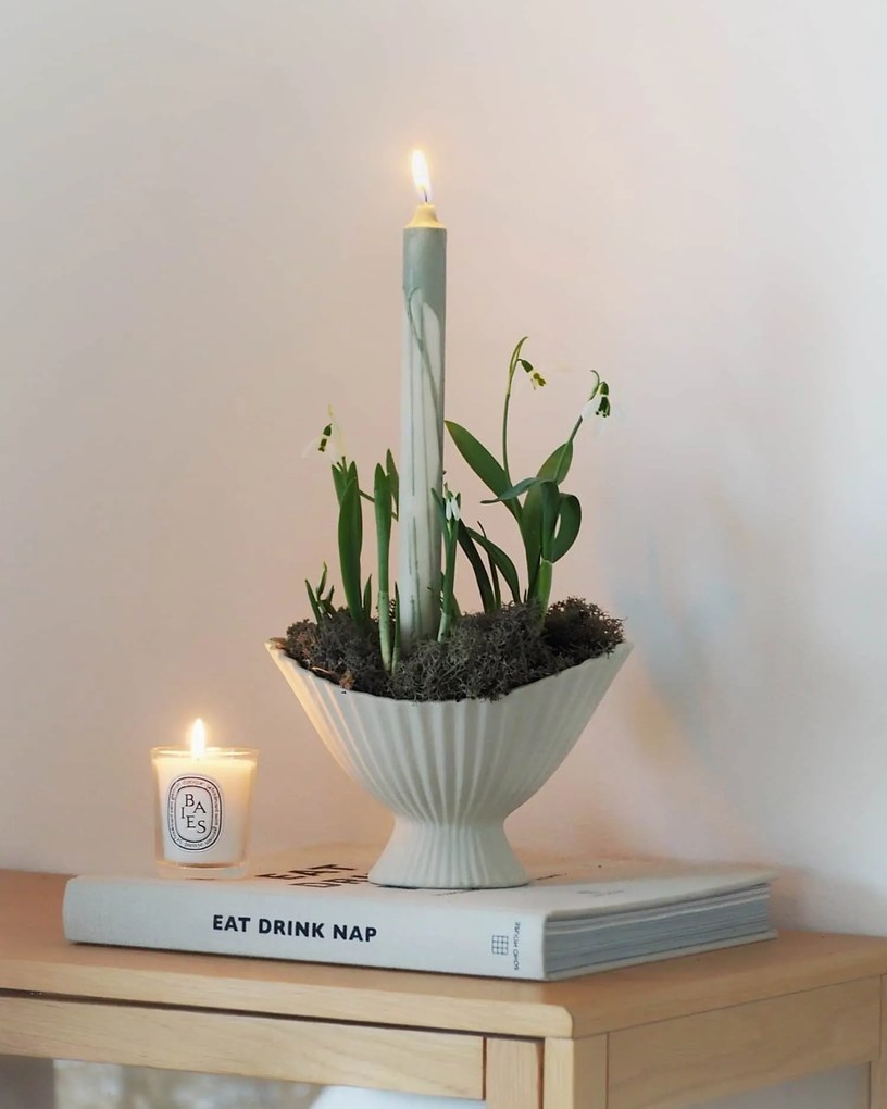 ferm Living Misa na ovocie Fountain kamenina bílá 19 x 13 cm