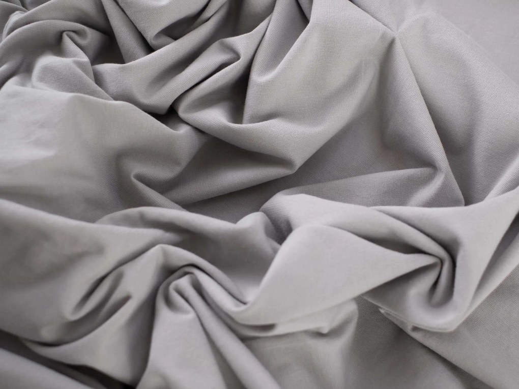 Jersey plachta do postieľky s elastanom Deluxe 60 x 120 cm – svetlosivá