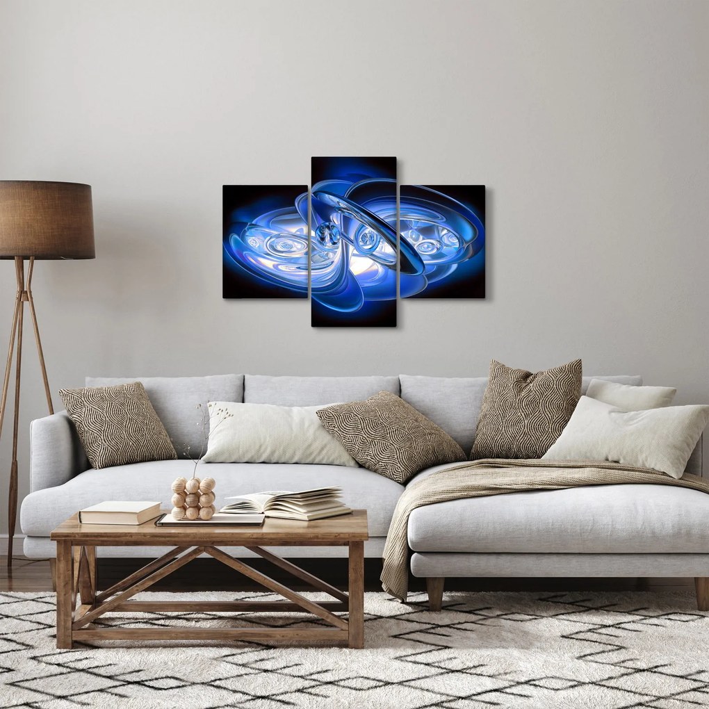 Modrý abstraktný obraz (90x60 cm)