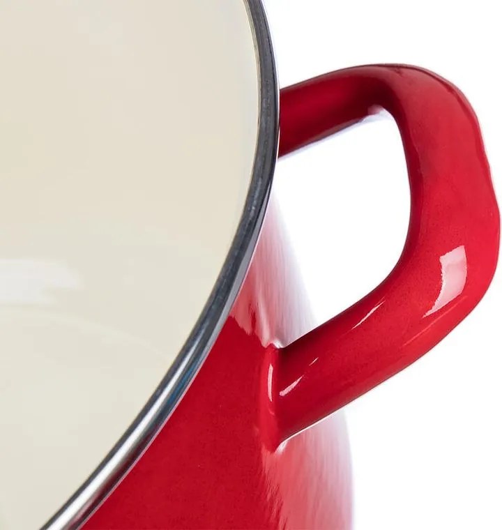 Smaltovaný hrniec s pokrievkou Red MILTON 5,9 l