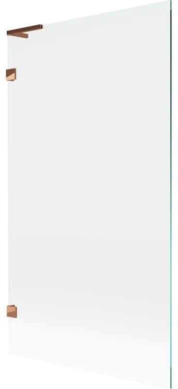 Mexen, Mexen Lunar L 1-krídlová vaňová zástena 100 x 150 cm, transparentná, ružové zlato - 897L-100-000-60-00