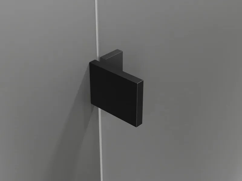 Mexen Lunar, 2-krídlová vaňová zástena ľavá 120 x 150 cm, číre sklo, čierna matná, 897-120-100-70-00-L