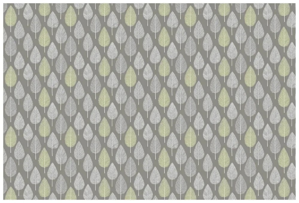 Tapeta sivé a zelené listy na sivom pozadí