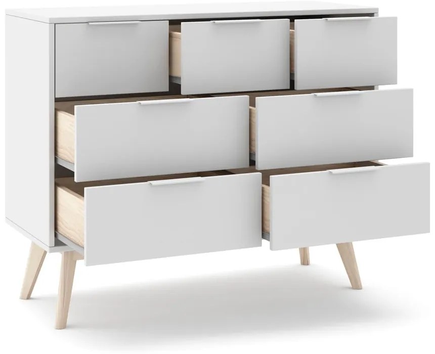 Biela nízka komoda 120x83 cm Campus – Marckeric