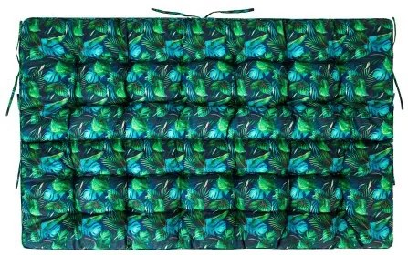 Vankúš na záhradnú hojdačku POLA 120 cm modré listy