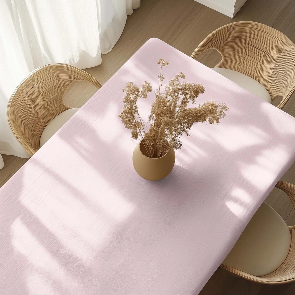 Goldea hranatý obrus z ľanovej zmesi - púdrovo ružový 140 x 220 cm