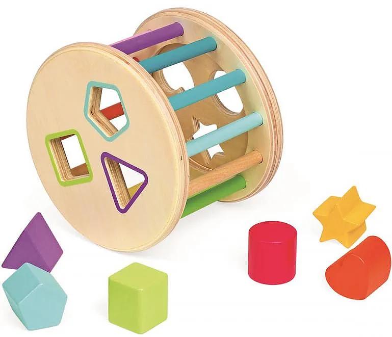 Janod Drevená magnetická hračka vkladanie tvarov - bubon