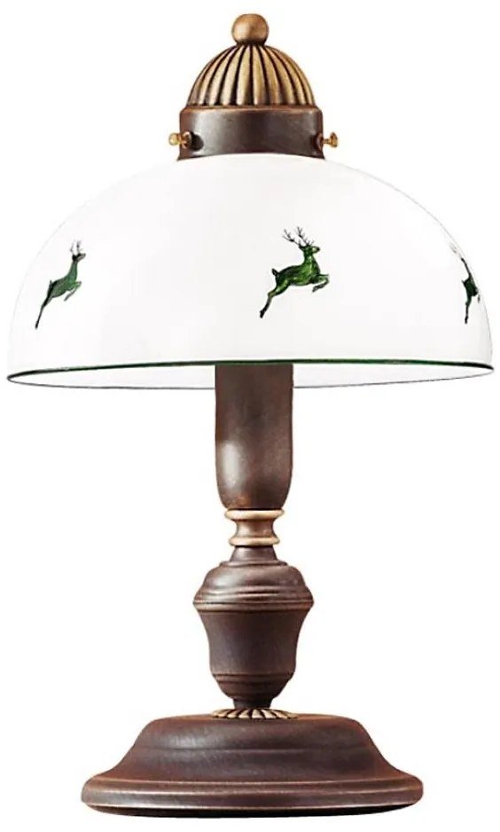Kolarz 731.73.100 - Stolná lampa NONNA 1xE27/75W/230V hnedá/jelene zelená