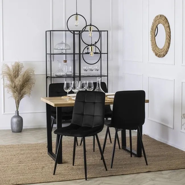 Jedálenská stolička Salva čierna velúr