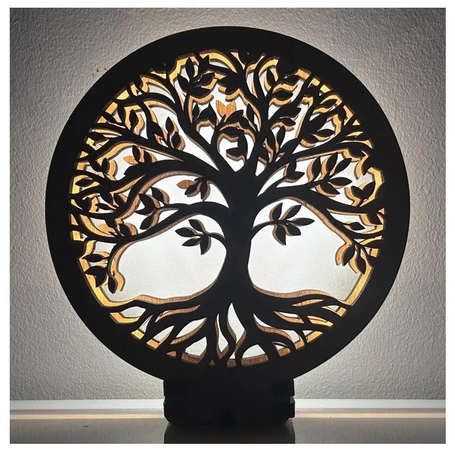 Li-Go 23648/DUB2 - LED stmievateľná stolová dekorácia LED/12W/230V 30x31 cm dub