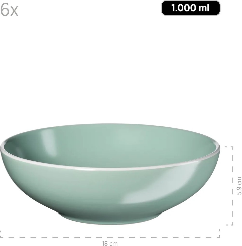 Mäser Jedálenská súprava riadu 24 ks ELISSA – zelená lesk