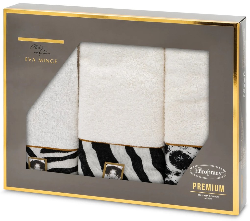 BAVLNENÝ UTERÁK EVA MINGE22 SADA 1KS 30X50 CM, 1KS 50X90 CM, 1KS 70X140 CM KRÉMOVÁ