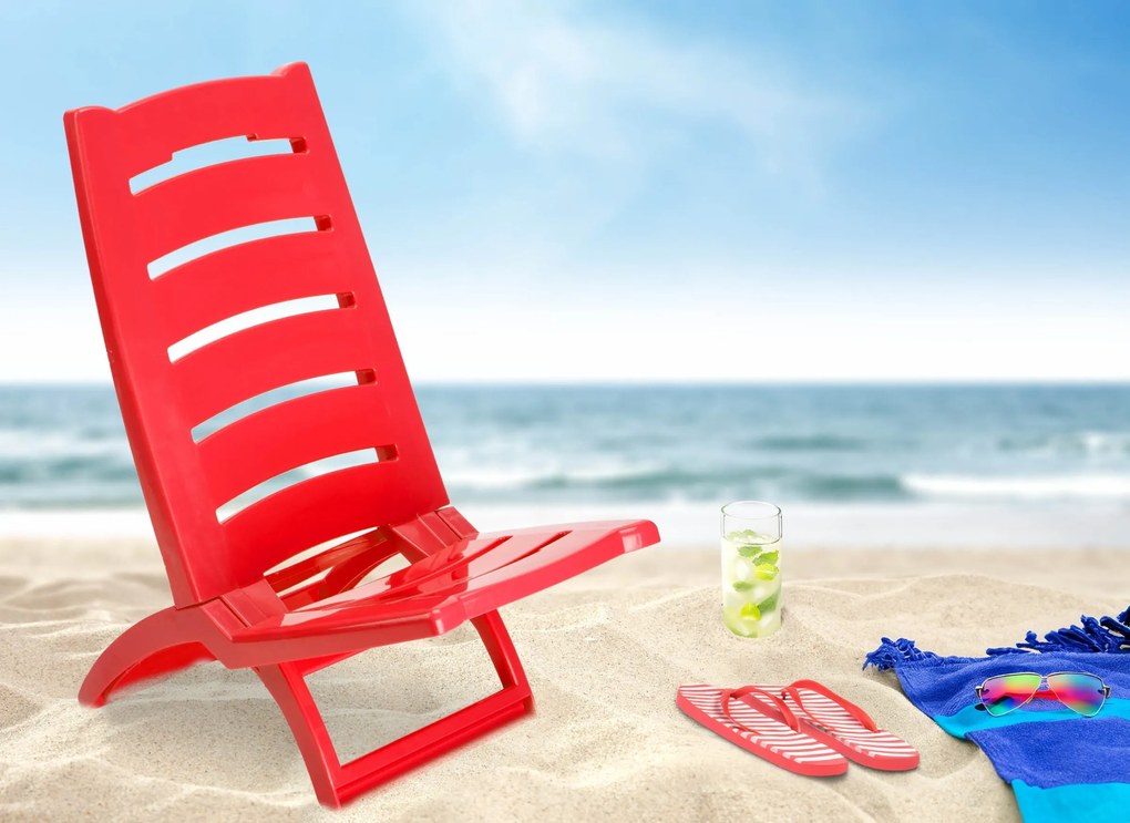 Plážové křeslo Tirreno červené